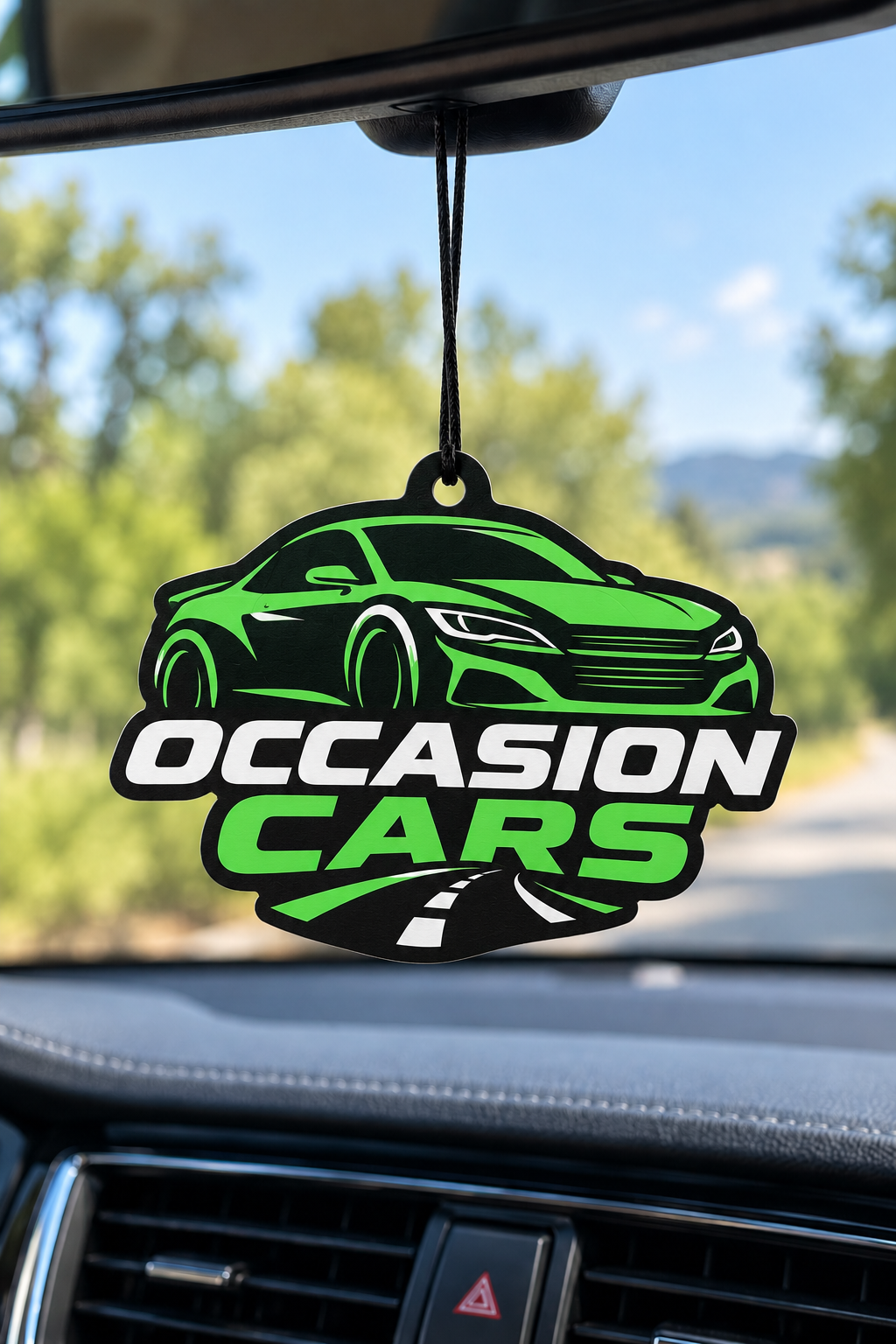 Sent-bon Occasion Cars personnalisé, suspendu au rétroviseur