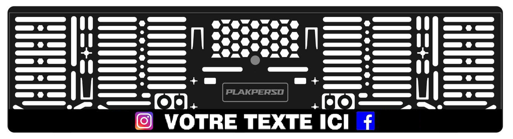 Support de plaque personnalisable auto - RÉSEAUX SOCIAUX
