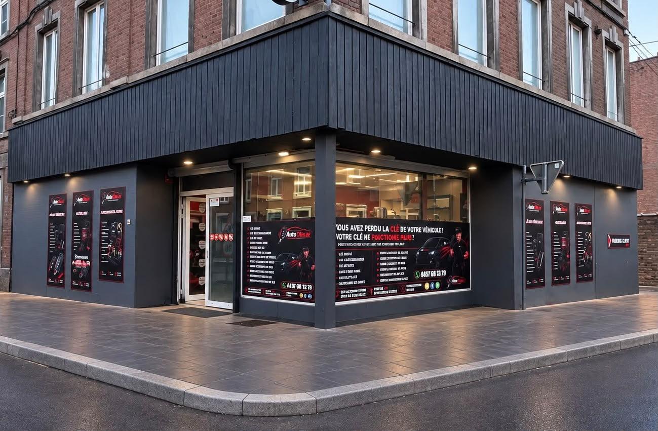 Façade du magasin AUTOCLÉS.BE à Verviers